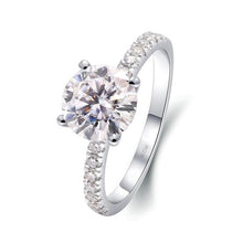 Load image into Gallery viewer, Moissanite Round 1.00ct Pave Setting 14k White Gold
