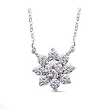 Load image into Gallery viewer, Moissanite Flower Necklace in 925 Sterling Silver
