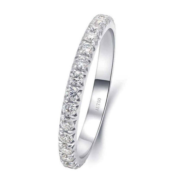 Moissanite Eternity Band Set in 14k White Gold