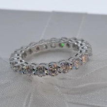 Load image into Gallery viewer, Moissanite 3mm Eternity Band in Sterling Silver 2.1ctw
